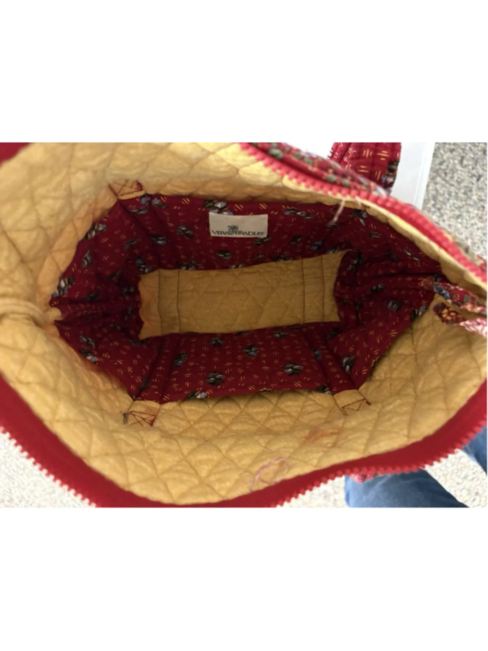 Vera Bradley Vintage Provençal Red Shoulder Bag Americana Quilted Boho Purse
